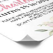 ピンクフローラガール誕生日タイムカプセルサイン ポスター (角)