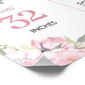 ピンクフローラガール1stバースデーマイルストーンサイン ポスター (角)