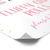 ピンクフローラキッテン顔とボウ誕生日標識 ポスター (角)