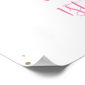 ピンクフローラキッテン顔アンドボウ誕生日ウェルカムP ポスター (角)