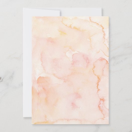 ピンクフローラキツネ森林赤ちゃんシャワー 招待状 (裏面)