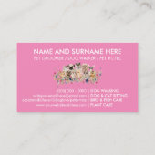 ピンクフローラキャッツドッグズペットトリマー 名刺 (裏面)