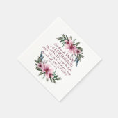 ピンクフローラキリスト教聖書聖句イザヤ40 スタンダードカクテルナプキン (角)