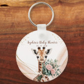 ピンクフローラキリンSafariベビーシャワーのお気に入り キーホルダー (正面)