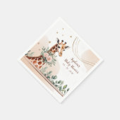 ピンクフローラキレーフサファリベイビーシャワー スタンダードカクテルナプキン (角)