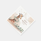 ピンクフローラキレーフサファリベイビーシャワー スタンダードカクテルナプキン (角)