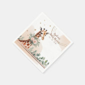 ピンクフローラキレーフサファリベイビーシャワー スタンダードカクテルナプキン (角)