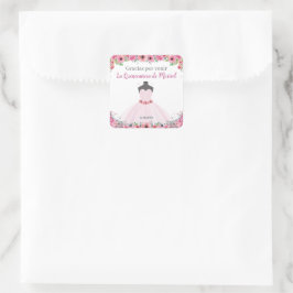 ピンクフローラキンセアニェラドレスパーティー スクエアシール