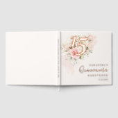 ピンクフローラキンセアニェラパーティーバラゴールドフォイル ゲストブック (全面)