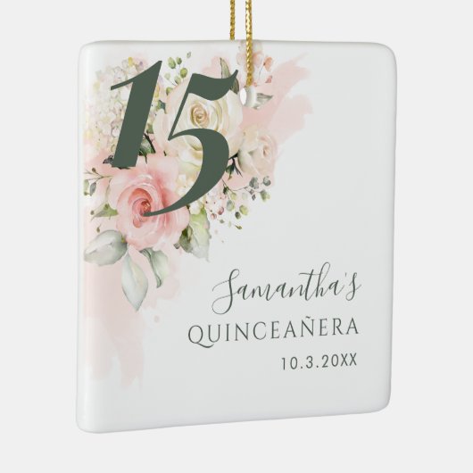 ピンクフローラキンセアニェラ15誕生日植物学 セラミックオーナメント (右)