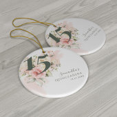 ピンクフローラキンセアニェラ15誕生日緑 セラミックオーナメント