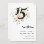 ピンクフローラキンセアニェラ15誕生日 セーブザデート (正面/裏面)