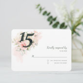 ピンクフローラキンセアニェラ15th誕生日パーティー 出欠カード (スタンド正面)