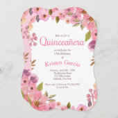 ピンクフローラキンセアニェラ 招待状 (正面/裏面)