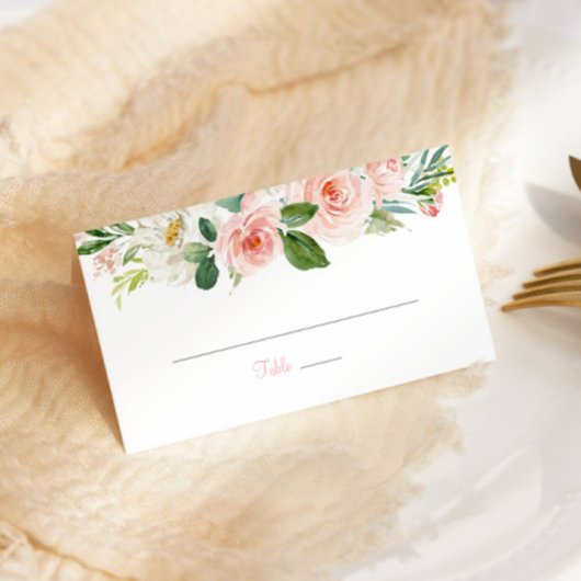 ピンクフローラキンセアニラフォールド座席表バラ プレイスカード