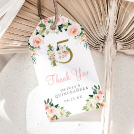 ピンクフローラキンセアニラメッセージカードサンキューミサ15 ギフトタグ