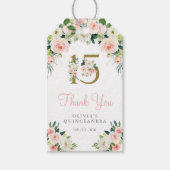 ピンクフローラキンセアニラメッセージカードサンキューミサ15 ギフトタグ (正面)