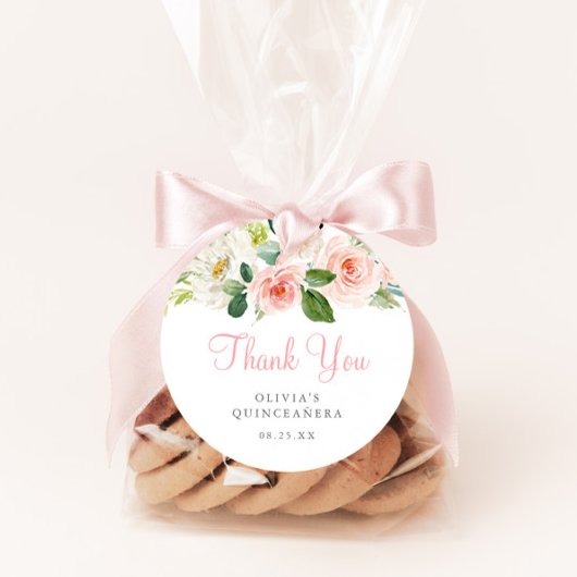 ピンクフローラキンセアニララウンドメッセージカード赤面バラ フェイバータグ