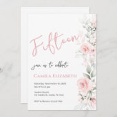 ピンクフローラキンセアニラ招待状 招待状 (正面/裏面)