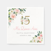 ピンクフローラキンセアニラ紙ナプキンズミカンス スタンダードカクテルナプキン (正面)