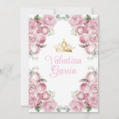 ピンクフローラキンセアニラ15アノスフラワーズ金ゴールドクラウン 招待状 (裏面)