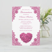 ピンクフローラキンセアニラ15誕生日招待状 招待状 (スタンド正面)