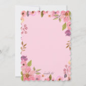 ピンクフローラキンセアニラ 招待状 (裏面)