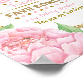 ピンクフローラクラウンプリンセス1st誕生日マイルストーン ポスター (角)