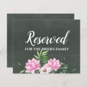 ピンクフローラクラックボードカスタムウェディングサインバジェット (正面/裏面)