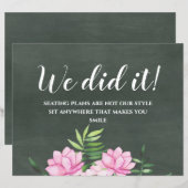 ピンクフローラクラックボードカスタムウェディングサインバジェット (正面/裏面)