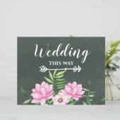 ピンクフローラクラックボードカスタムウェディングサインバジェット (スタンド正面)