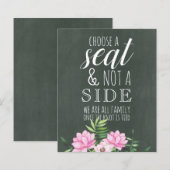 ピンクフローラクラックボードカスタムウェディングサインバジェット (正面/裏面)