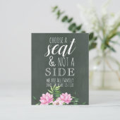 ピンクフローラクラックボードカスタムウェディングサインバジェット (スタンド正面)