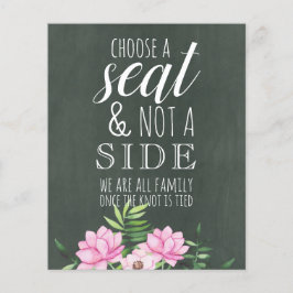 ピンクフローラクラックボードカスタムウェディングサインバジェット