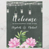 ピンクフローラクラックボードカスタムウェディングサインバジェット (正面)