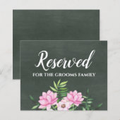 ピンクフローラクラックボードカスタムウェディングサインバジェット (正面/裏面)