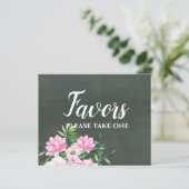 ピンクフローラクラックボードカスタムウェディングサインバジェット (スタンド正面)