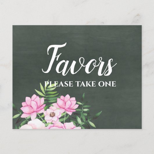 ピンクフローラクラックボードカスタムウェディングサインバジェット (正面)