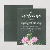 ピンクフローラクラックボードカスタムウェディングサインバジェット (正面/裏面)