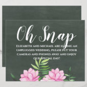 ピンクフローラクラックボードカスタムウェディングサインバジェット (正面/裏面)