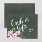 ピンクフローラクラックボードカスタムウェディングサインバジェット (正面/裏面)