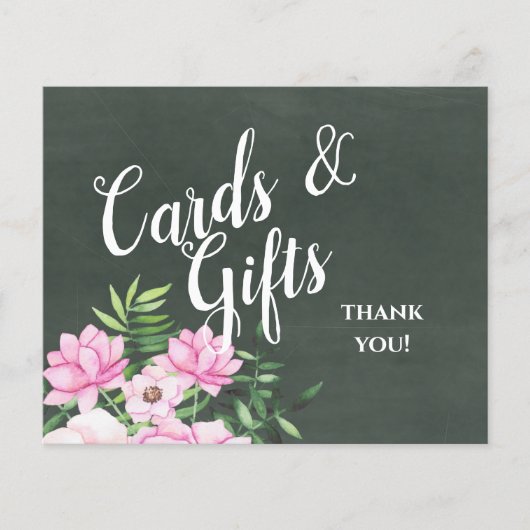 ピンクフローラクラックボードカスタムウェディングサインバジェット (正面)