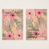 ピンクフローラクラフトカーシブネックレス表示カード (正面&裏面)