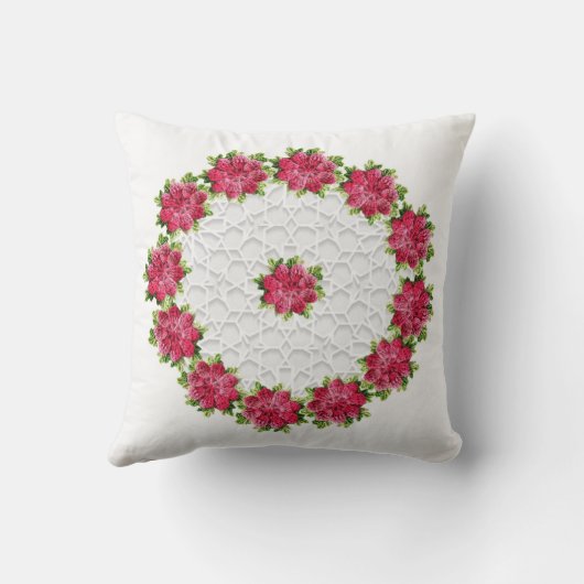 ピンクフローラクロシェ装飾用クッション クッション (裏面)