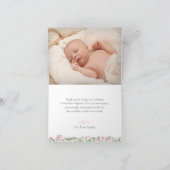 ピンクフローラクロスガールバプテスマサンキューカード サンキューカード (内部)