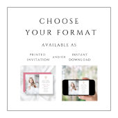 ピンクフローラクロスガール第一聖体写真 招待状