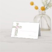 ピンクフローラクロスバプティステーブル番号座席表 プレイスカード (正面)