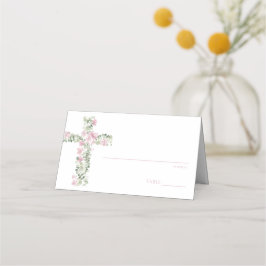 ピンクフローラクロスバプティステーブル番号座席表 プレイスカード