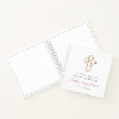 ピンクフローラクロスファースト・コミュニオンゲストブック ノートブック (内部)