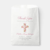 ピンクフローラクロス宗教第1聖餐式 フェイバーバッグ (正面)